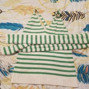 Knit sleeveless top with matching scarf